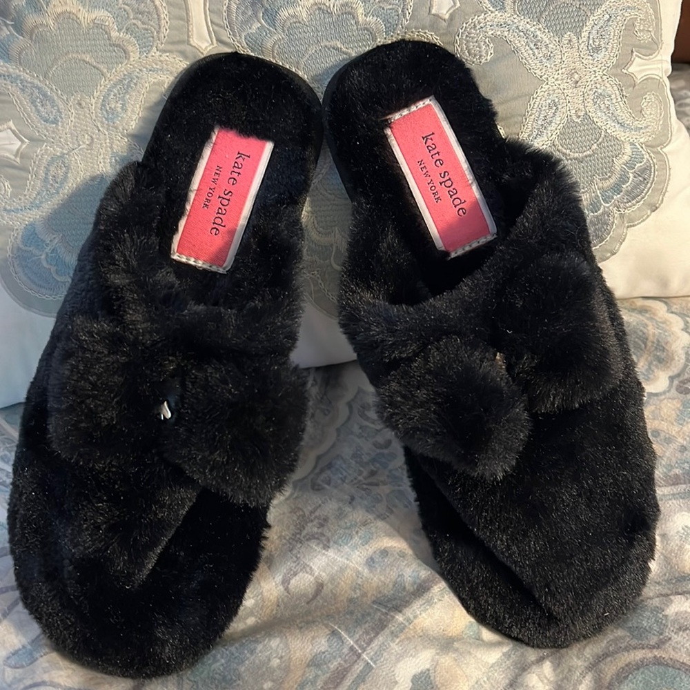 Kate Spade black slippers - Size 8